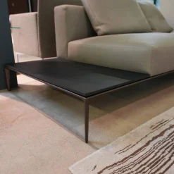 Recamiere Jaan Living 783 25 Bezug Leder Safari Mineral Grau Ohne Ablageboard