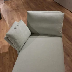 Recamiere Tam Bezug Stoff 3222 32 Mint Grün Gestell Schwarz Inklusive Armlehne Links Verschiebbar Und Abklappbar Mit Kissen