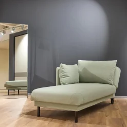 Recamiere Tam Bezug Stoff 3222 32 Mint Grün Gestell Schwarz Inklusive Armlehne Links Verschiebbar Und Abklappbar Mit Kissen