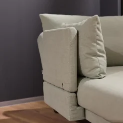 Recamiere Tam Bezug Stoff 3222 32 Mint Grün Gestell Schwarz Inklusive Armlehne Links Verschiebbar Und Abklappbar Mit Kissen