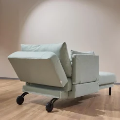 Recamiere Tam Bezug Stoff 3222 32 Mint Grün Gestell Schwarz Inklusive Armlehne Links Verschiebbar Und Abklappbar Mit Kissen