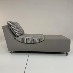 Recamiere Wave Bezug Stoff U3201F Grau Kissen Stoff R3210F Schwarz Beige Mit Rollen