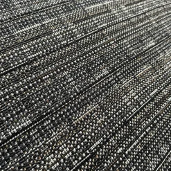 Recamiere Wave Bezug Stoff U3986N Grau Schwarz Einlegekissen Stoff R2071F Schwarz Füße Holz Gebeizt