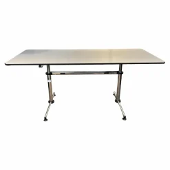 Rechtecktisch Kitos Classic Platte Kunstharz Perlgrau Gestell Säulenpaar B1