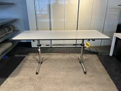 Rechtecktisch Kitos Classic Platte Kunstharz Perlgrau Gestell Säulenpaar B1