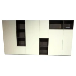 Regal Alea Lack Kiesel Grau Weiß Und Eiche Nero Schwarz Inklusive Einteilung