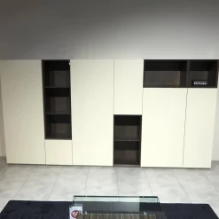 Regal Alea Lack Kiesel Grau Weiß Und Eiche Nero Schwarz Inklusive Einteilung