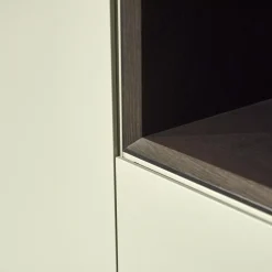 Regal Alea Lack Kiesel Grau Weiß Und Eiche Nero Schwarz Inklusive Einteilung