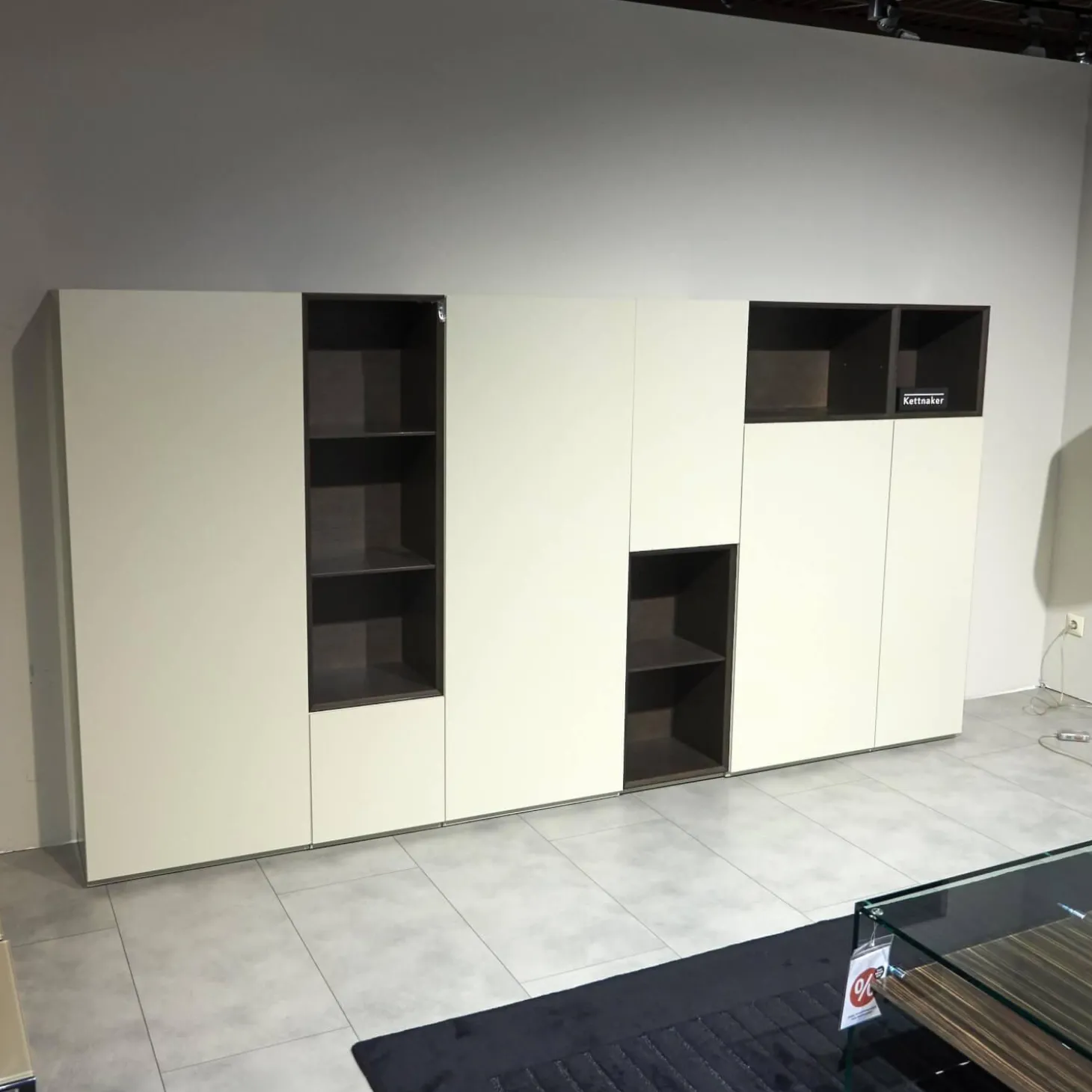 Regal Alea Lack Kiesel Grau Weiß Und Eiche Nero Schwarz Inklusive Einteilung