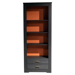 Regal Bordeaux Europäische Kirsche Anthrazit Reliefstruktur Beschläge Messing Geschliffen 2 Schübe Rückwand Rot