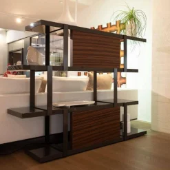 Regal Dalton Holz Palisander Granit Grau Schwarz Und Metall Schwarz