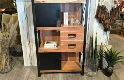 Regal Downtown Akazie Massiv Gebeizt Und Lackiert Rahmen Metall Schwarz Lackiert