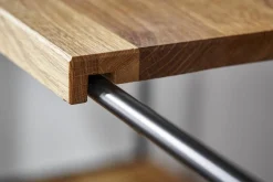 Regal Hartford Eiche Massiv Natur Geölt Gestell Metall Schwarz