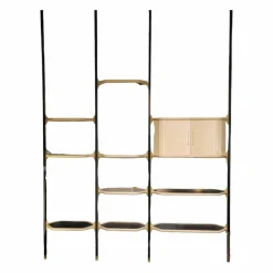 Regal Libelle Gestell Aluminium Schwarz Verbindungen Messing Regalboden Ahornholz