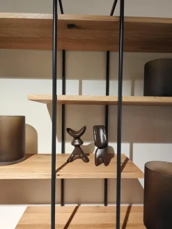 Regal Mileto Asteiche Massiv Gebürstet Natur Geölt Metall Schwarz