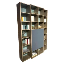 Regal Mit Bar Studimo Korpus Lack Gold Metallic M09 Front Mattglas Optiwhite Graphit T39 Grau Rückwand Lack Seegrün M86 Grün