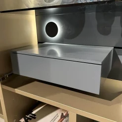 Regal Mit Bar Studimo Korpus Lack Gold Metallic M09 Front Mattglas Optiwhite Graphit T39 Grau Rückwand Lack Seegrün M86 Grün