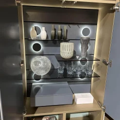 Regal Mit Bar Studimo Korpus Lack Gold Metallic M09 Front Mattglas Optiwhite Graphit T39 Grau Rückwand Lack Seegrün M86 Grün