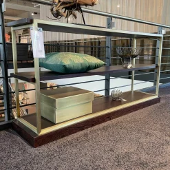 Regal Sideboard Bronxx Messing Geschliffen Brüniert Einlegeplatte Wenge