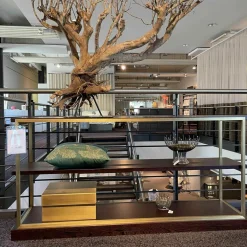 Regal Sideboard Bronxx Messing Geschliffen Brüniert Einlegeplatte Wenge