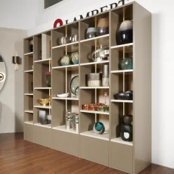 Regal Sinus Korpus Glattlack Sienna Böden Und Rückwand Glattlack Kaschmir Mit Beleuchtung