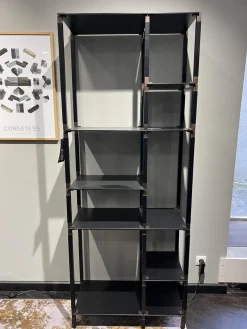 Regal T-Rack Ausführung C Gestänge Schwarz Konnektoren Kupfer Sunset Stahlböden Schwarz