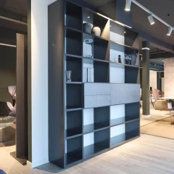 Regal WK-420 Viva Glattlack Cosmos-Schwarz Fronen Lack Stahl Hell Gebürstet Mit Beleuchtung