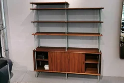 Regalkombination BM0253 Walnuss Geölt Abstandshalter Metall Grau Lackiert