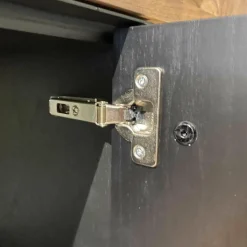 Regalkombination Pares in Nussbaum 130 Rückwand Glas deepgrex Metallboxen anthr. inkl Beleuchtung