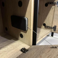 Regalsystem BC06 RooM68 Holzteile Eiche Massiv Geräuchert Weiß Roheffekt Alustreben Schwarz Eloxiert