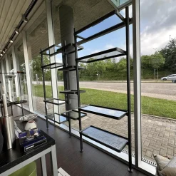 Regalwand Hector Rauchglas Mit Rahmen Zinnfarben