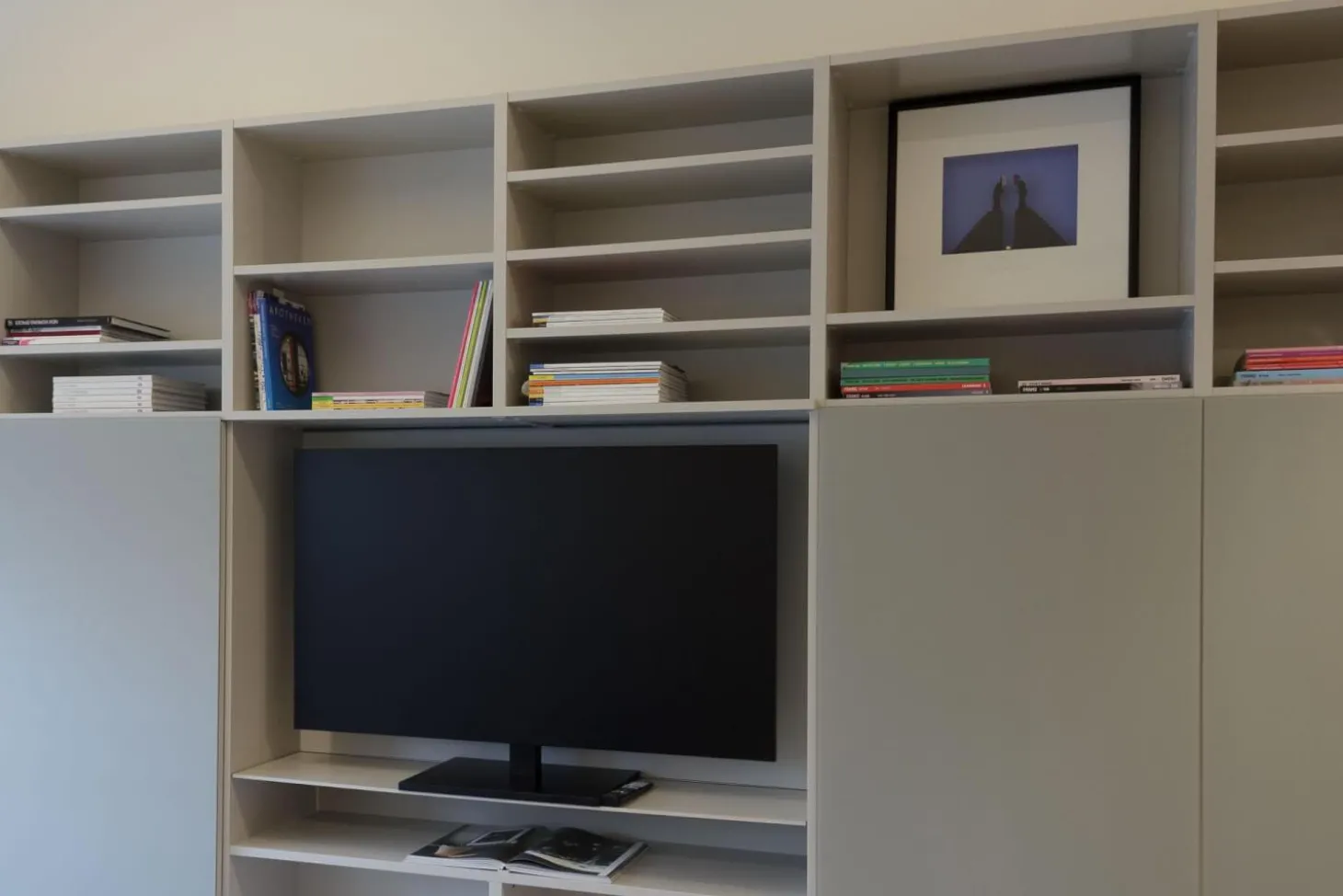 Regalwand Studimo Lack Greige 08 Mattglas Optiwhite