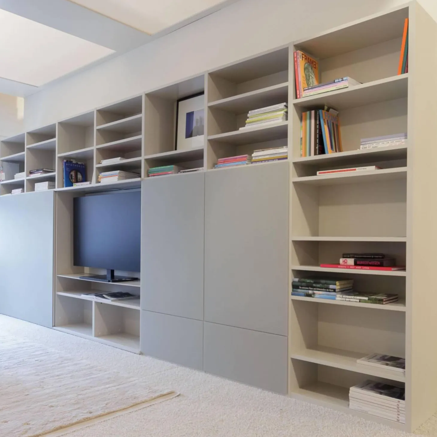 Regalwand Studimo Lack Greige 08 Mattglas Optiwhite