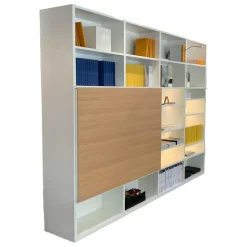 Regalwand Studimo Lack Matt M03 Schneeweiß mit TV-Paneel