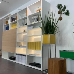 Regalwand Studimo Lack Matt M03 Schneeweiß mit TV-Paneel