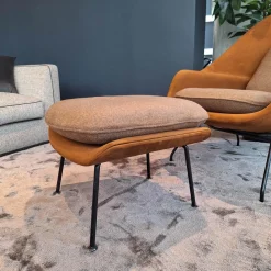 Relax Chair Womb Stoff Colorado Grau Braun Und Ultrasuede Braun Gestell Metall Schwarz