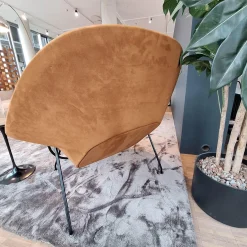 Relax Chair Womb Stoff Colorado Grau Braun Und Ultrasuede Braun Gestell Metall Schwarz