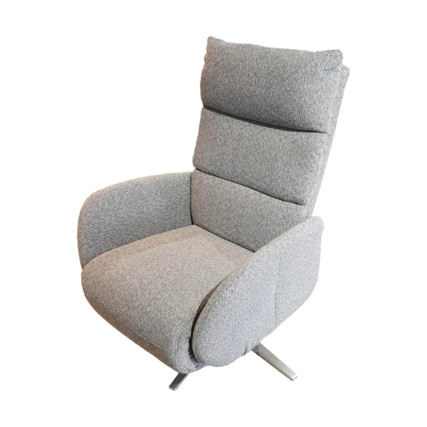 Relaxsessel 7803 26 U Stoff 24 Q2 Emotion Vulkan Grau Sternfuß Edelstahloptik Mit Kopfteilverstellung Motorisch