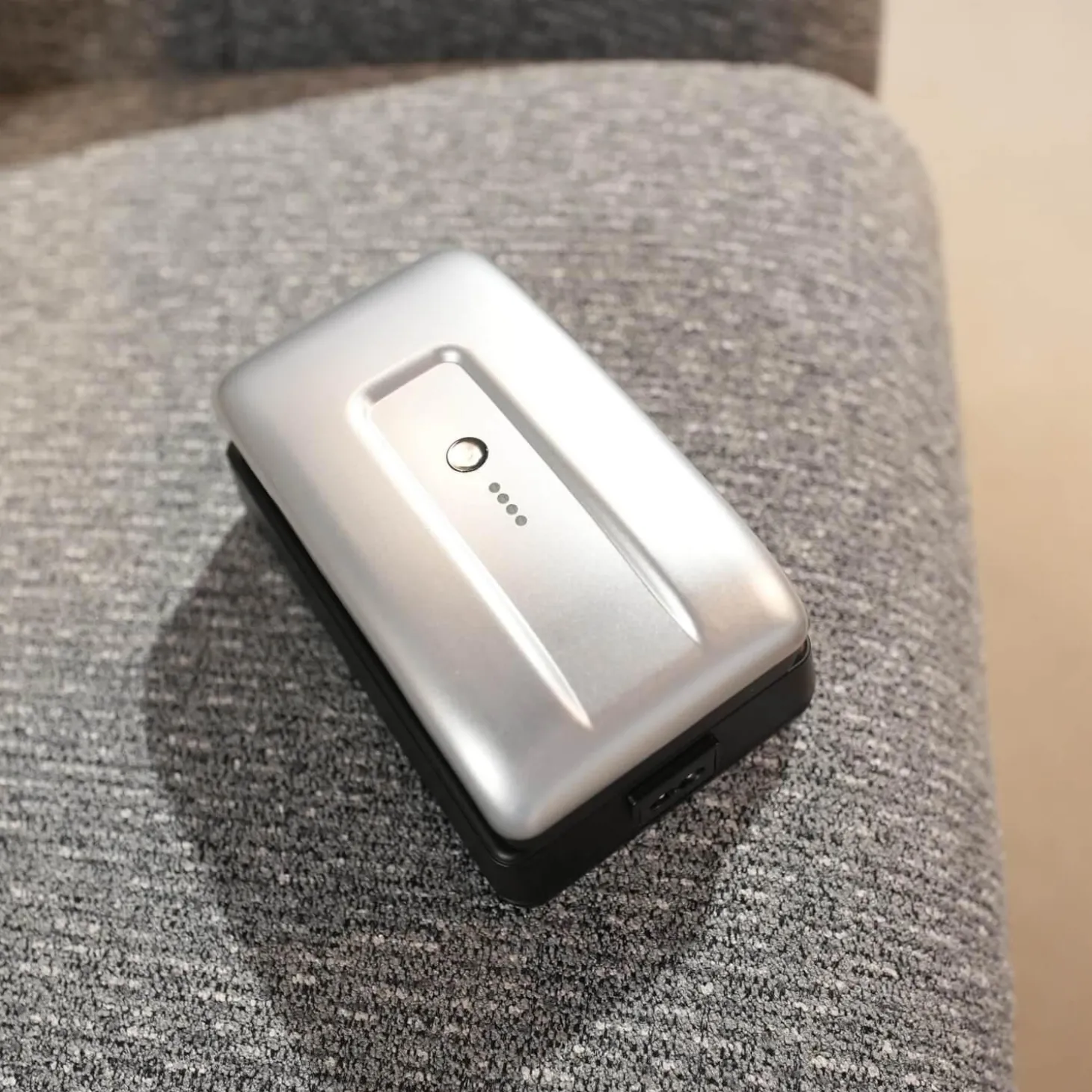 Relaxsessel 7803 26 U Stoff 24 Q2 Emotion Vulkan Grau Sternfuß Edelstahloptik Mit Kopfteilverstellung Motorisch