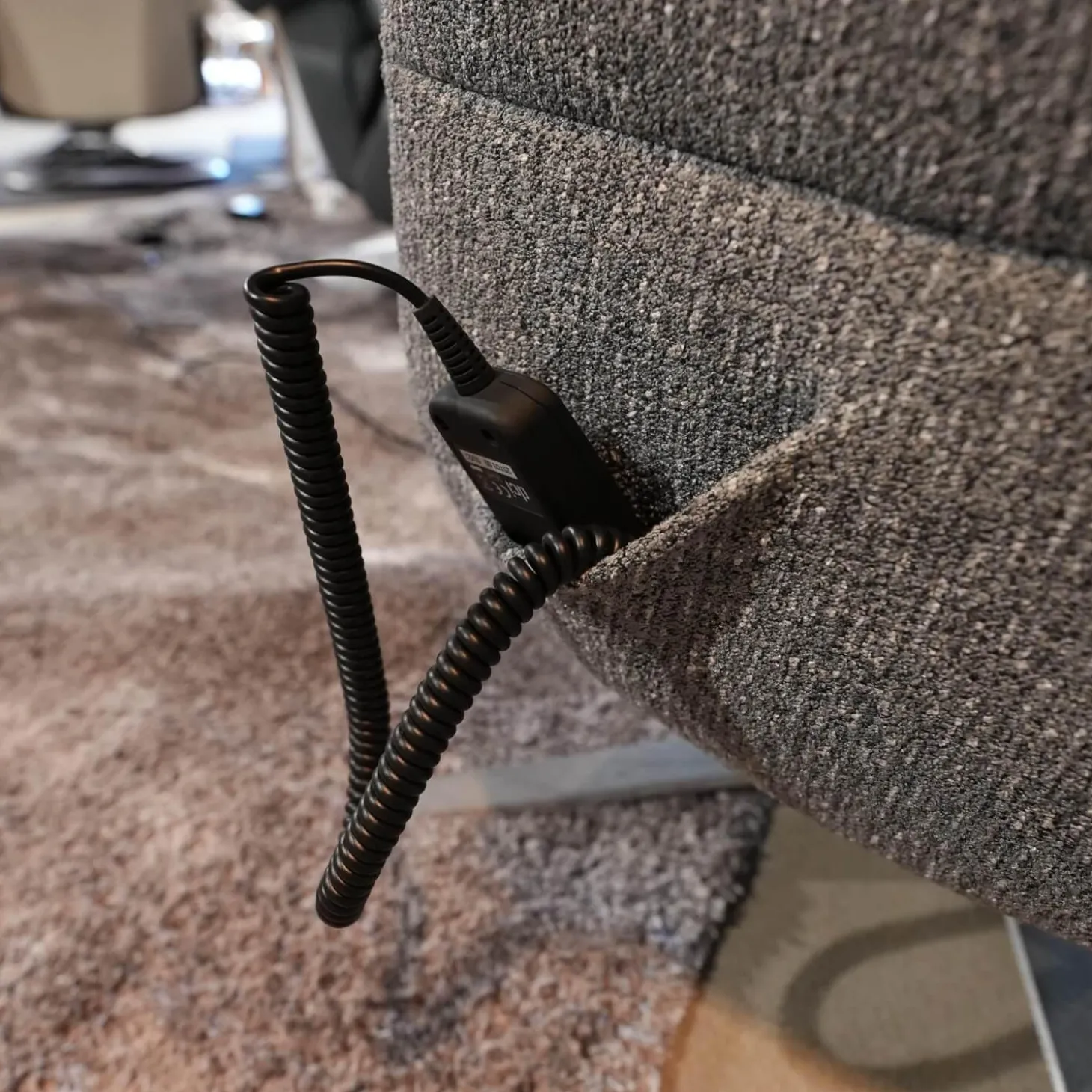 Relaxsessel 7803 26 U Stoff 24 Q2 Emotion Vulkan Grau Sternfuß Edelstahloptik Mit Kopfteilverstellung Motorisch