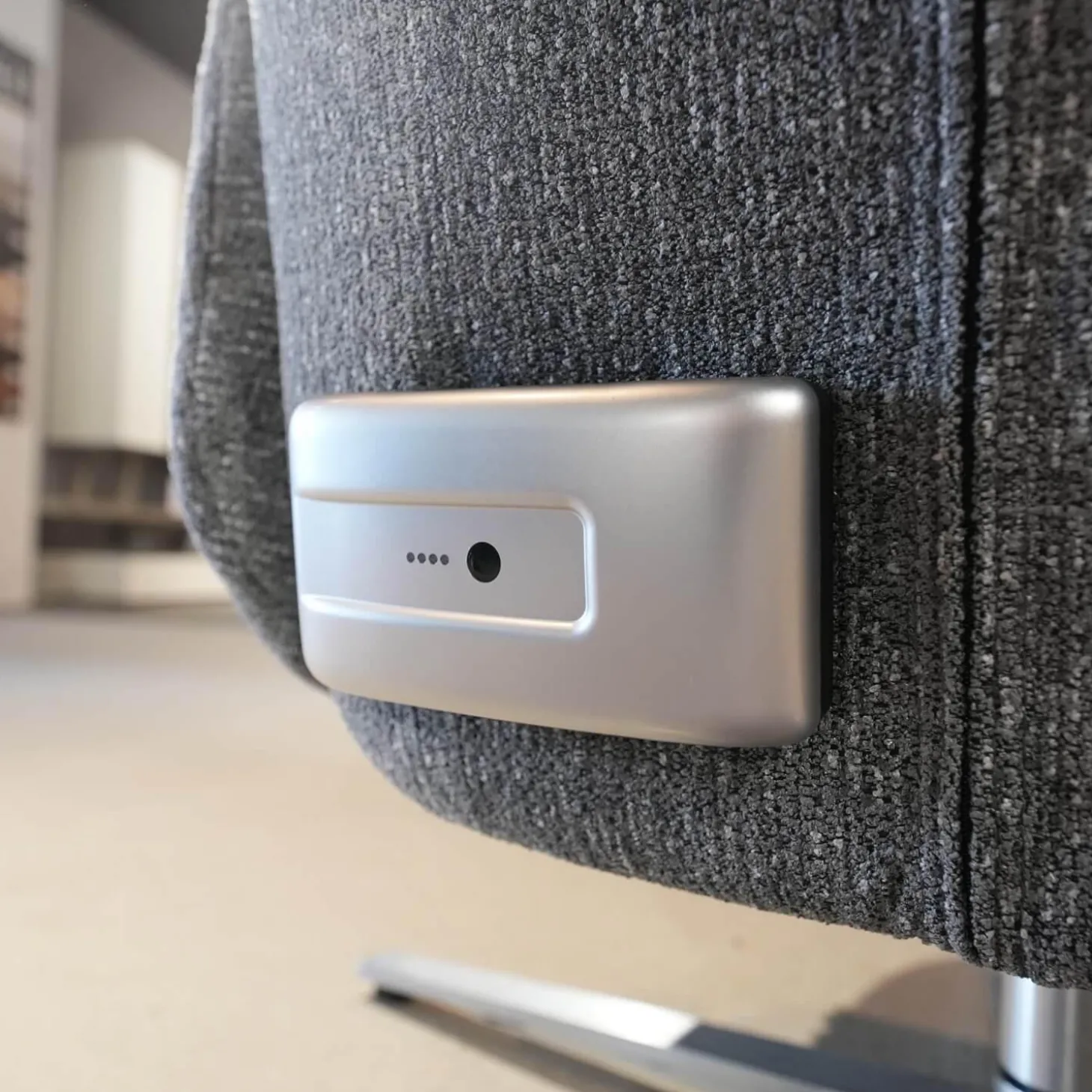 Relaxsessel 7803 26 U Stoff 24 Q2 Emotion Vulkan Grau Sternfuß Edelstahloptik Mit Kopfteilverstellung Motorisch