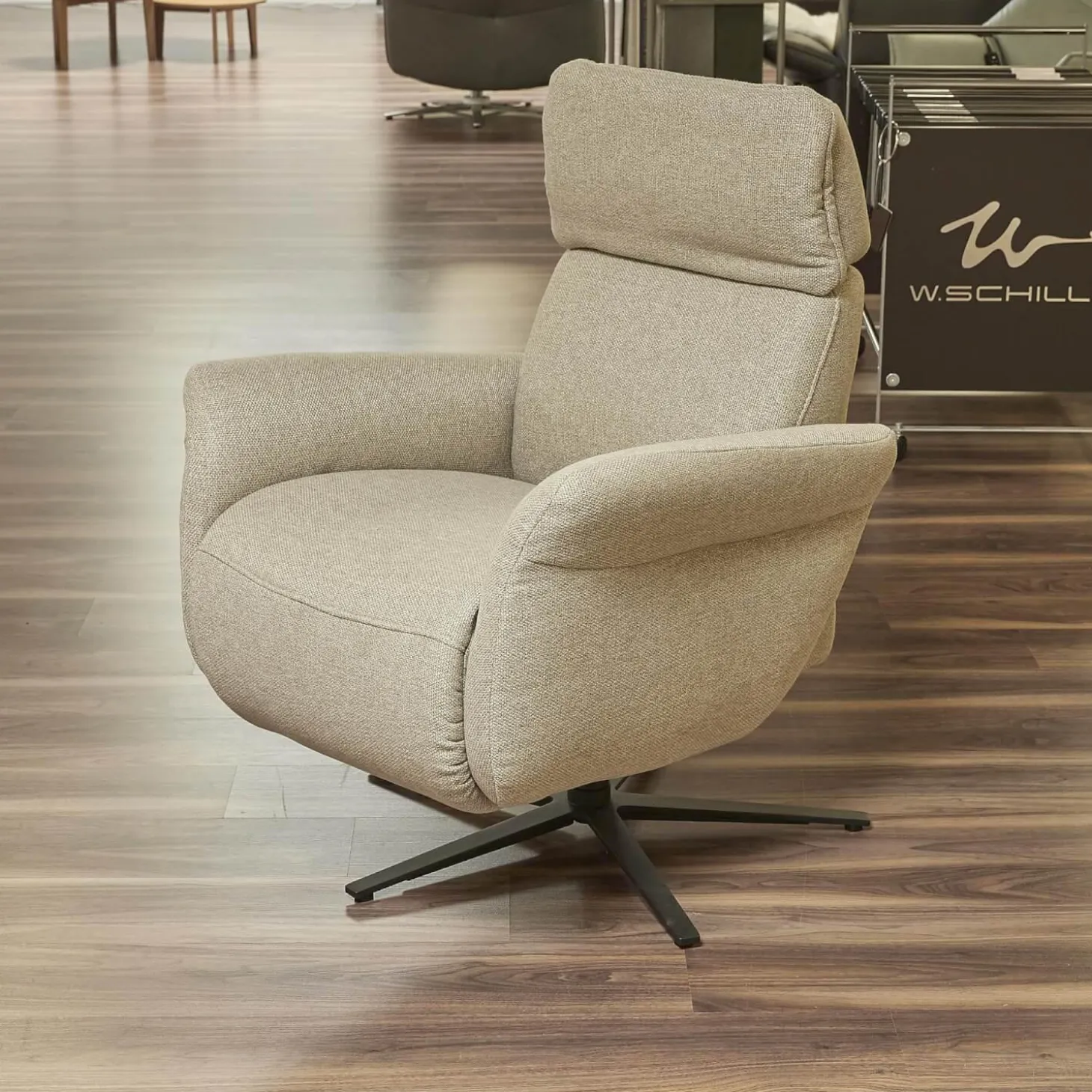 Relaxsessel 7150 Easy Swing Stoff Bodyflux 8 Farn Sternfuß Pulverbeschichtet Anthrazit