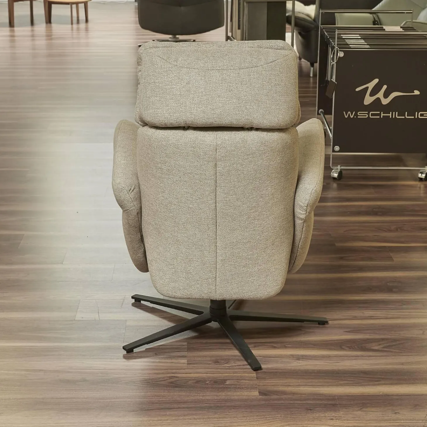 Relaxsessel 7150 Easy Swing Stoff Bodyflux 8 Farn Sternfuß Pulverbeschichtet Anthrazit