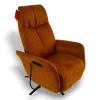 Relaxsessel 7358 Easy Swing S Stoff Microfaser Nevada Cognac Braun Sternfuß Bronze Pulverbeschichtet