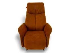 Relaxsessel 7358 Easy Swing S Stoff Microfaser Nevada Cognac Braun Sternfuß Bronze Pulverbeschichtet