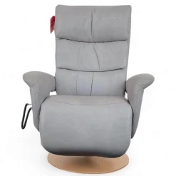 Relaxsessel 7428 Easy Swing XL Nappe Leder 22 Soft Asche Grau Holzteller Buche 2 Motorig Mit Aufstehhilfe