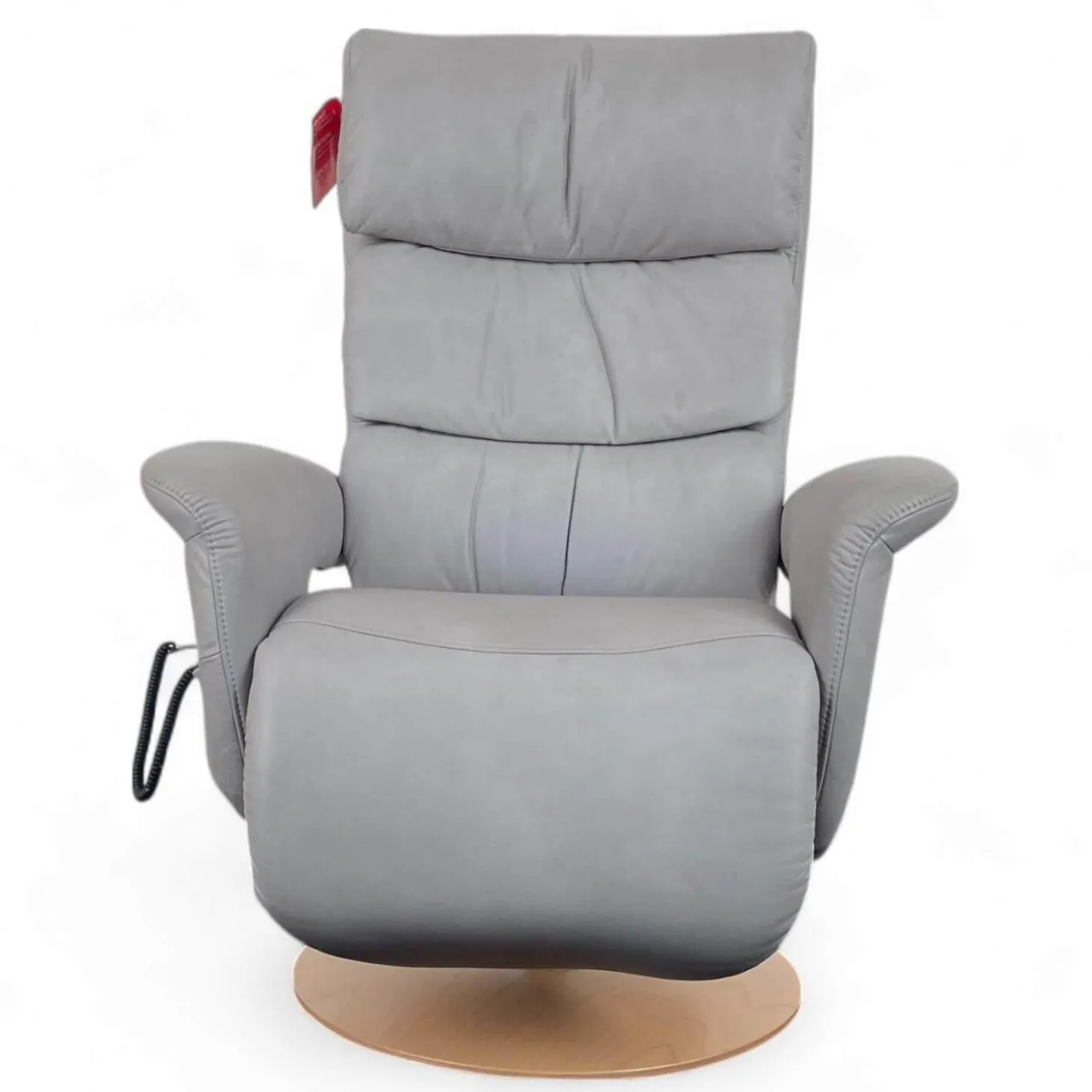 Relaxsessel 7428 Easy Swing XL Nappe Leder 22 Soft Asche Grau Holzteller Buche 2 Motorig Mit Aufstehhilfe