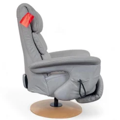 Relaxsessel 7428 Easy Swing XL Nappe Leder 22 Soft Asche Grau Holzteller Buche 2 Motorig Mit Aufstehhilfe