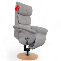 Relaxsessel 7428 Easy Swing XL Nappe Leder 22 Soft Asche Grau Holzteller Buche 2 Motorig Mit Aufstehhilfe