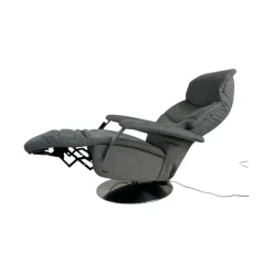 Relaxsessel 7050 Easyswing M Stoff Leeds Platin Grau Fuß Teller Edelstahloptik Mit Elektrischer Kopfteilverstellung